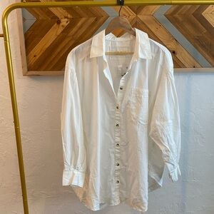 NWT Free People Happy Hour Solid Poplin Top XL